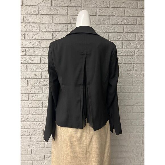 Laurie Flelt Women Black Cropped Back Pleated Blazer  Size 4 - Picture 4 of 16